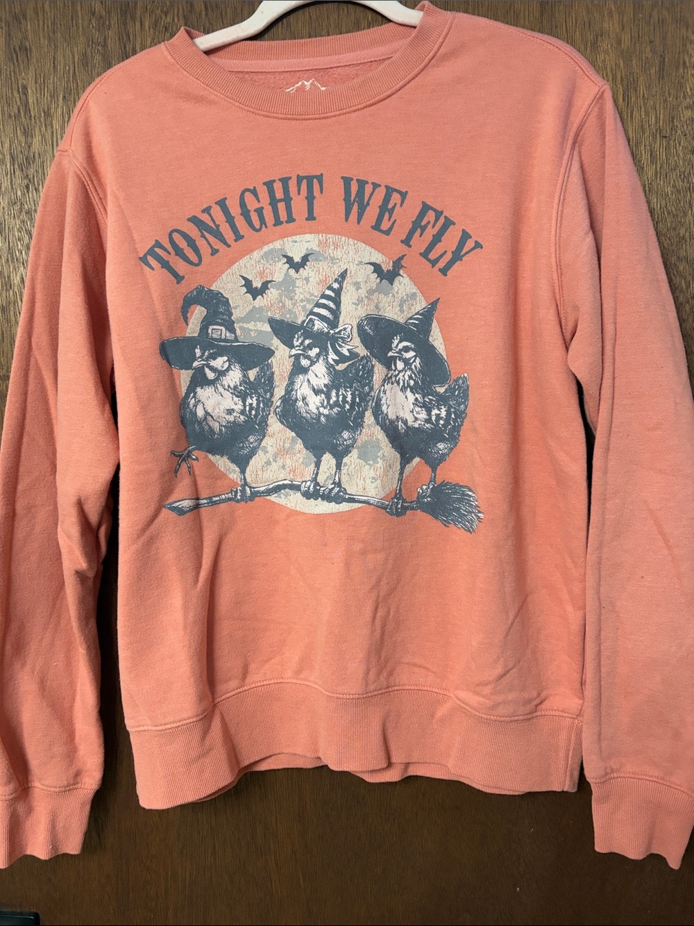 Graphic Crewneck Sweatshirt - Coral 'Tonight We Fly'